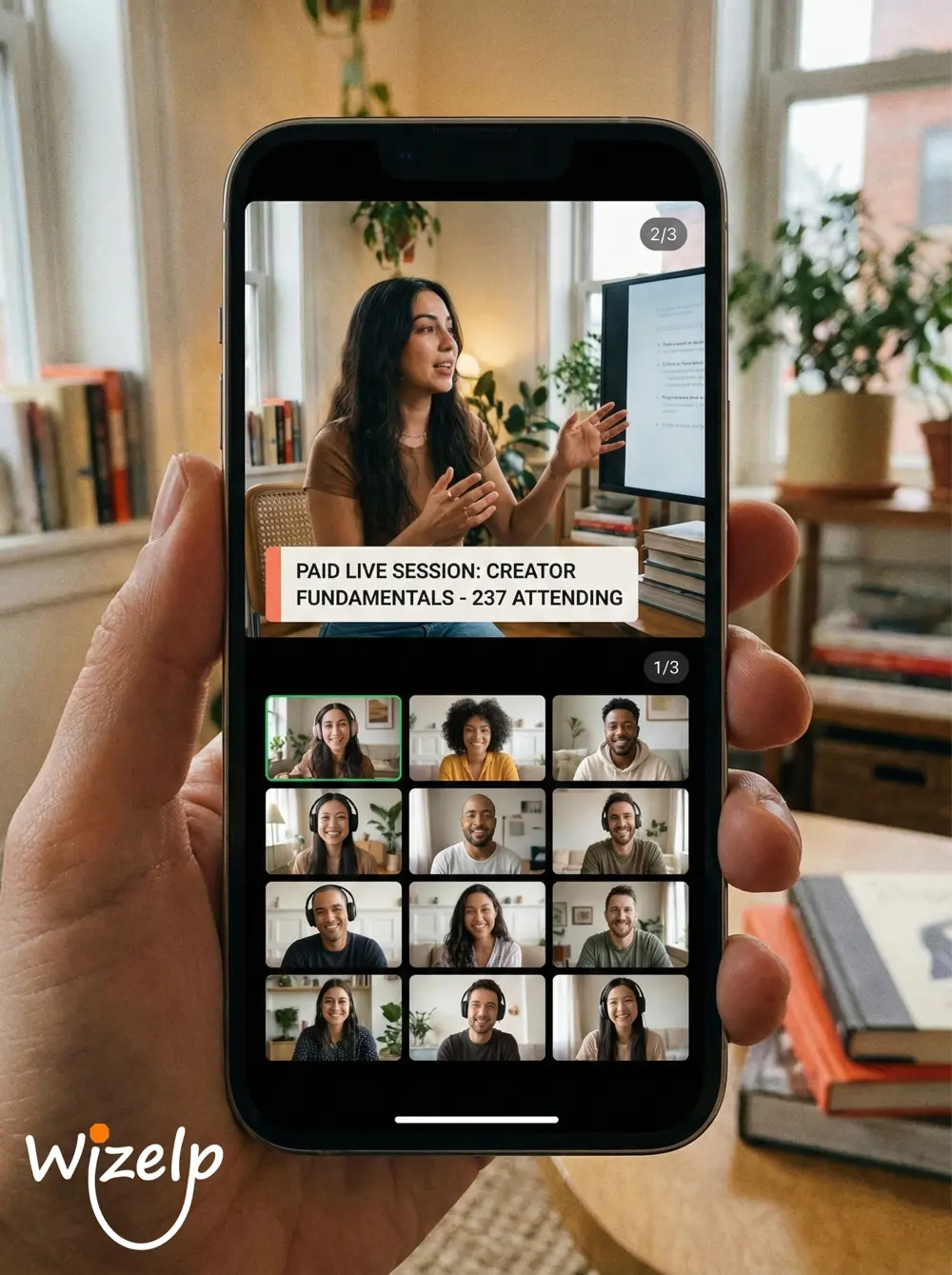 Expert running a paid live session